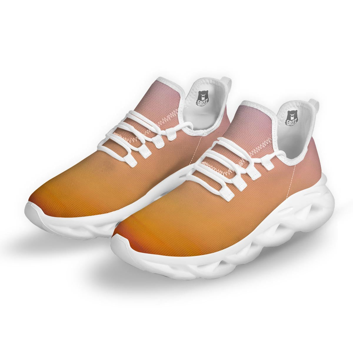 Sky Sunrise Print White Running Shoes-grizzshop