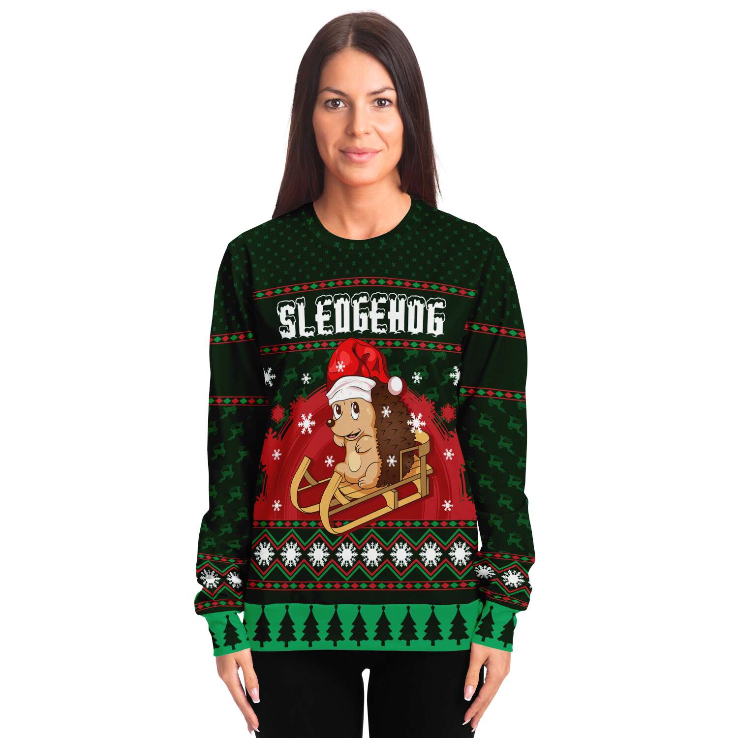 Sledgehog Ugly Christmas Sweater-grizzshop