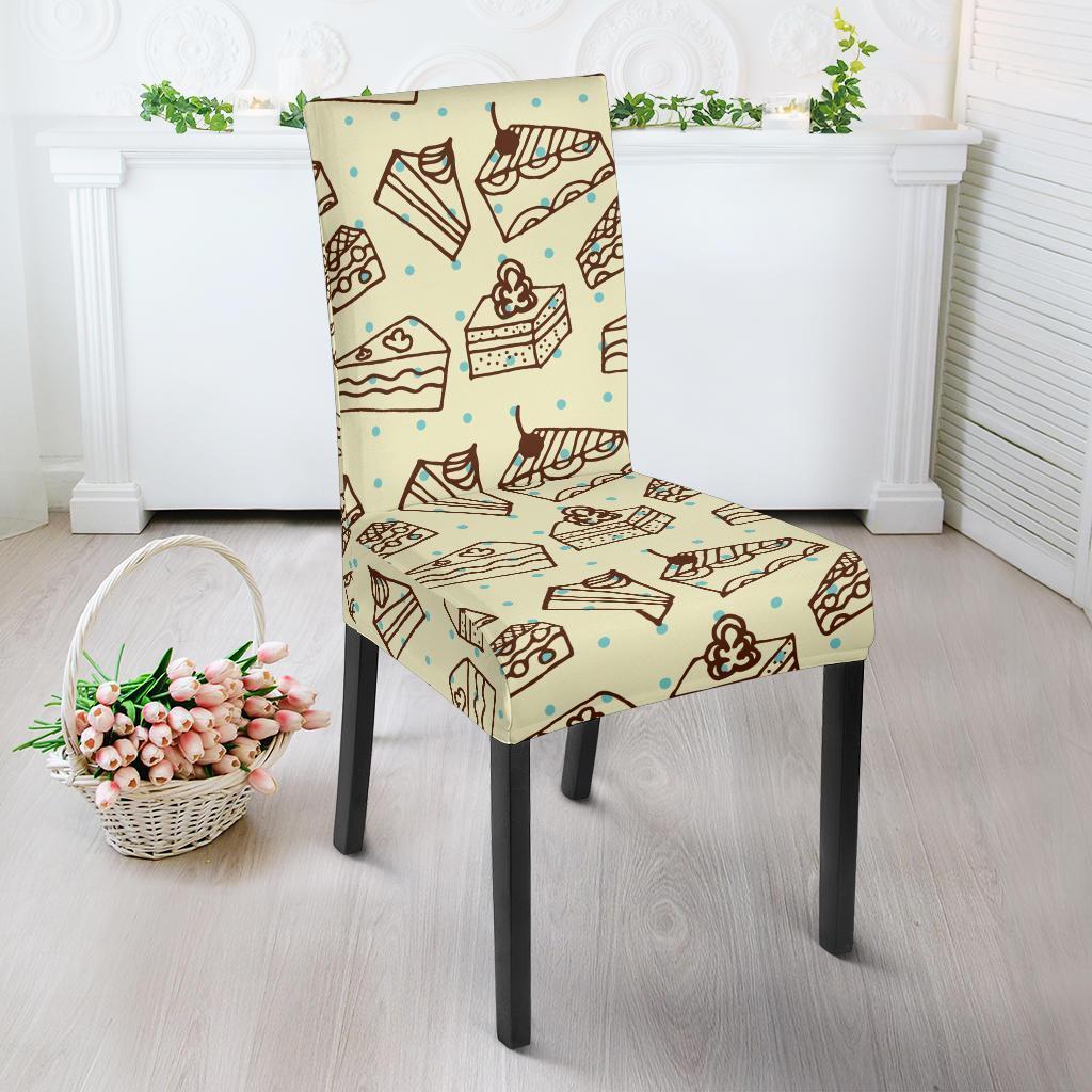 Slice Cake Pattern Print Chair Cover-grizzshop