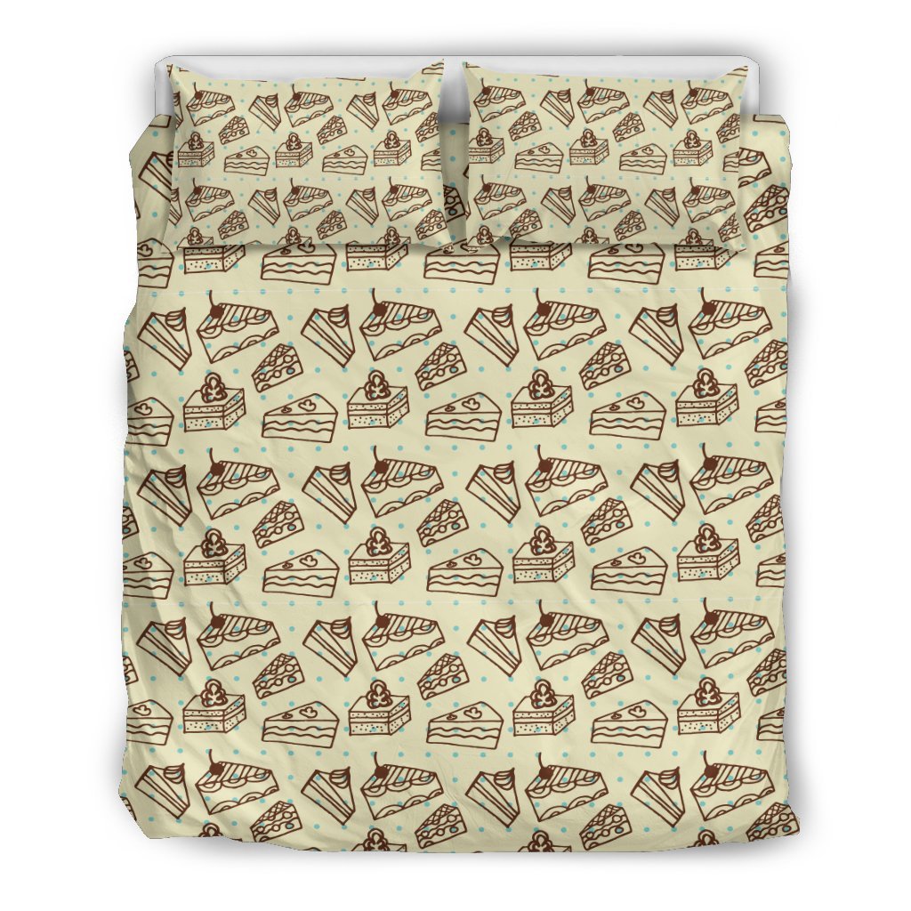 Slice Cake Pattern Print Duvet Cover Bedding Set-grizzshop