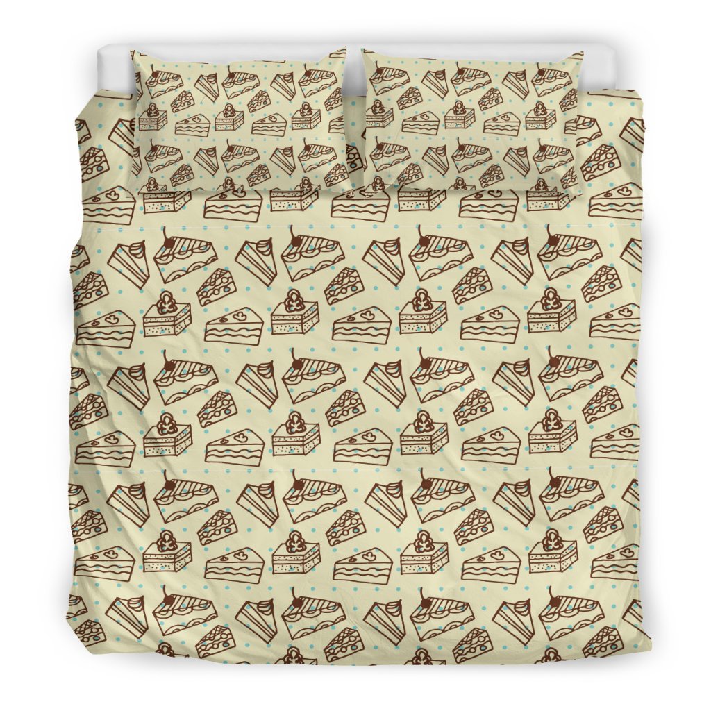 Slice Cake Pattern Print Duvet Cover Bedding Set-grizzshop