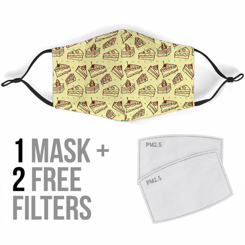 Slice Cake Pattern Print Face Mask-grizzshop