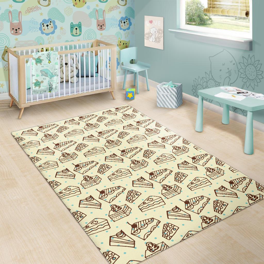 Slice Cake Pattern Print Floor Mat-grizzshop