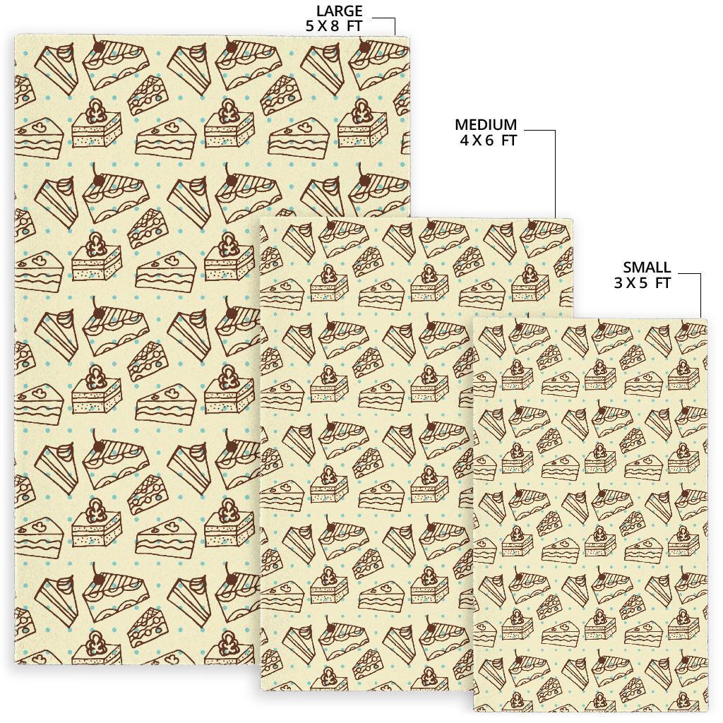 Slice Cake Pattern Print Floor Mat-grizzshop