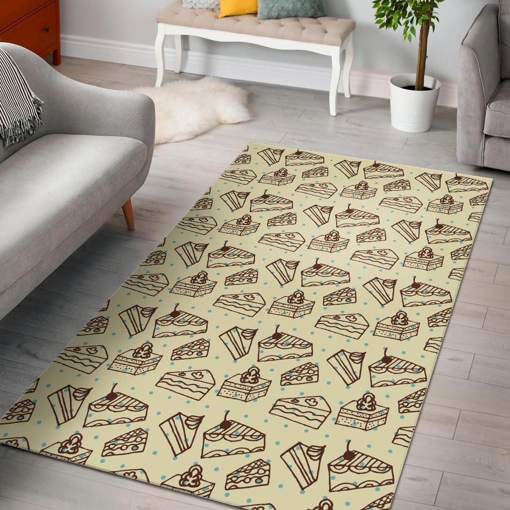 Slice Cake Pattern Print Floor Mat-grizzshop