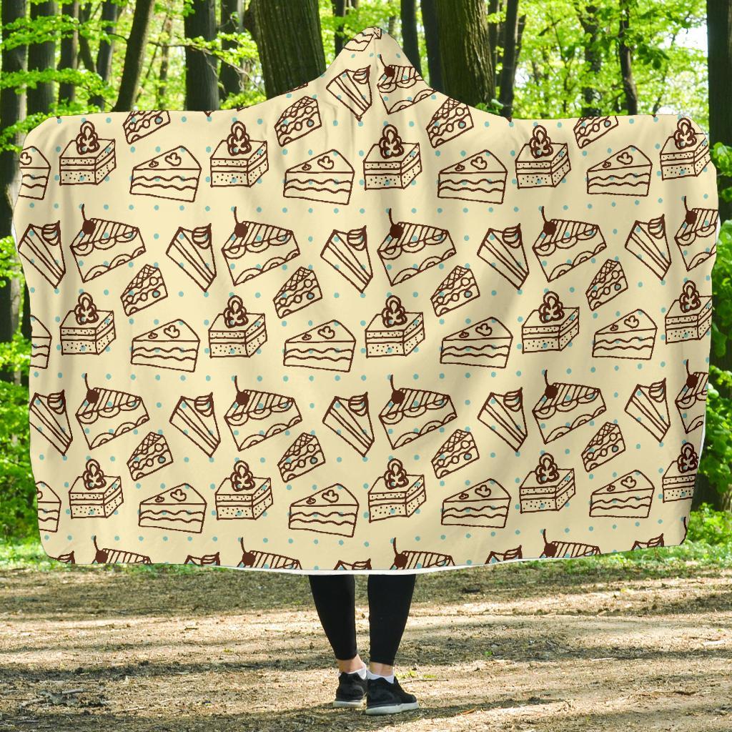 Slice Cake Pattern Print Hooded Blanket-grizzshop