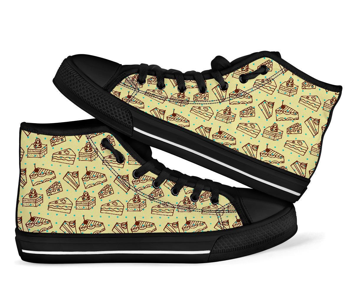 Slice Cake Pattern Print Men Women's High Top Shoes-grizzshop