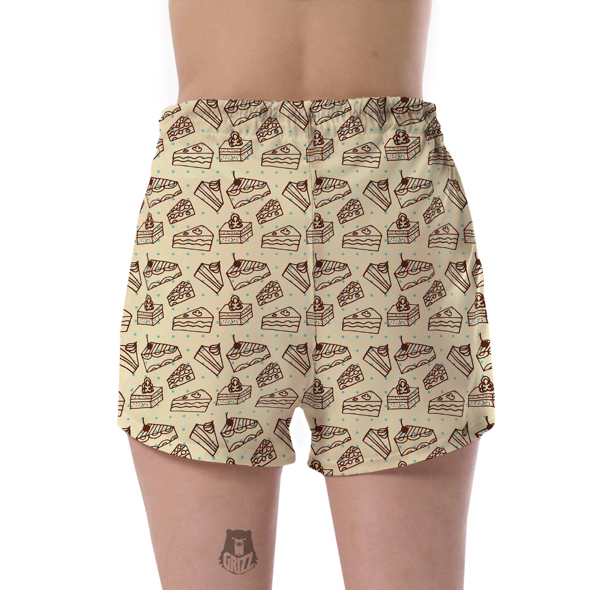 Slice Cake Pattern Print Women's Shorts-grizzshop
