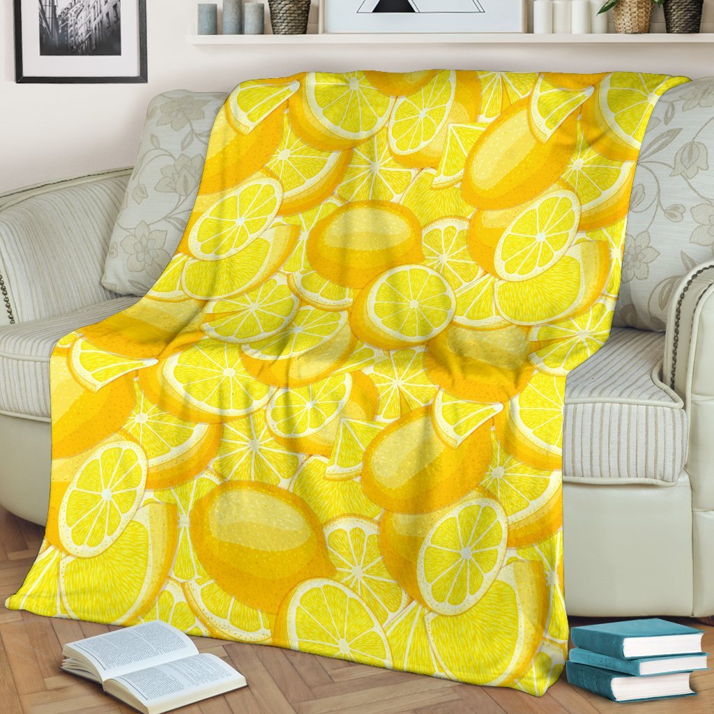 Slice Lemon Pattern Print Blanket-grizzshop