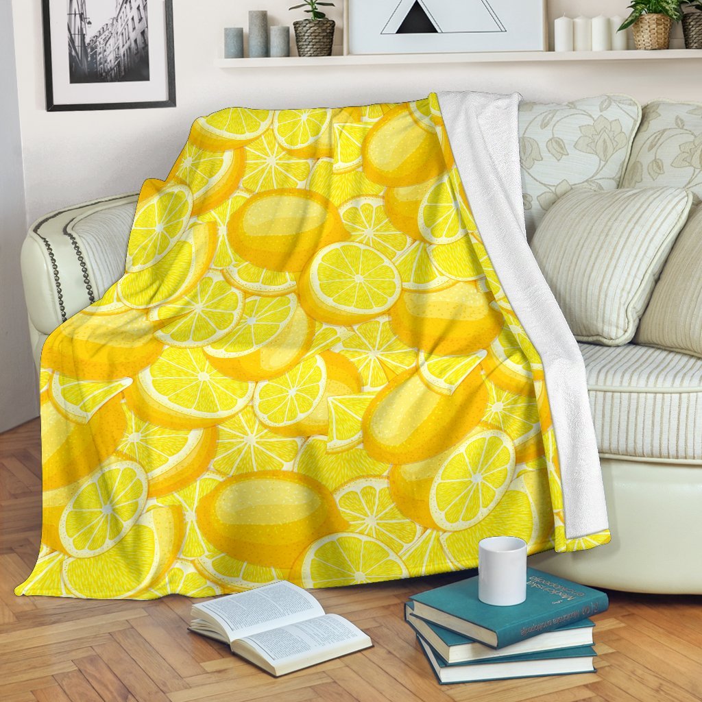 Slice Lemon Pattern Print Blanket-grizzshop