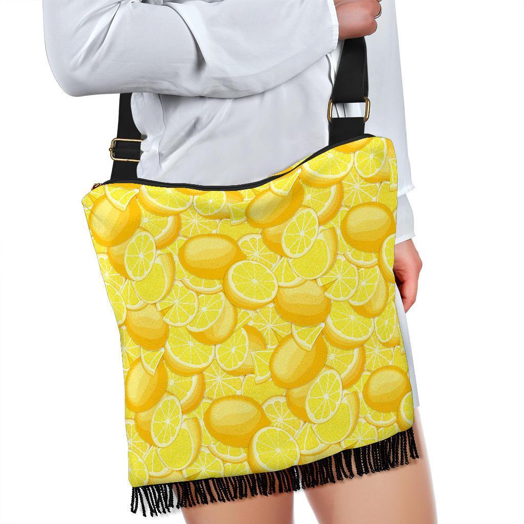 Slice Lemon Pattern Print Crossbody Bags-grizzshop