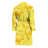 Slice Lemon Pattern Print Men Long Robe-grizzshop