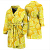 Slice Lemon Pattern Print Men Long Robe-grizzshop