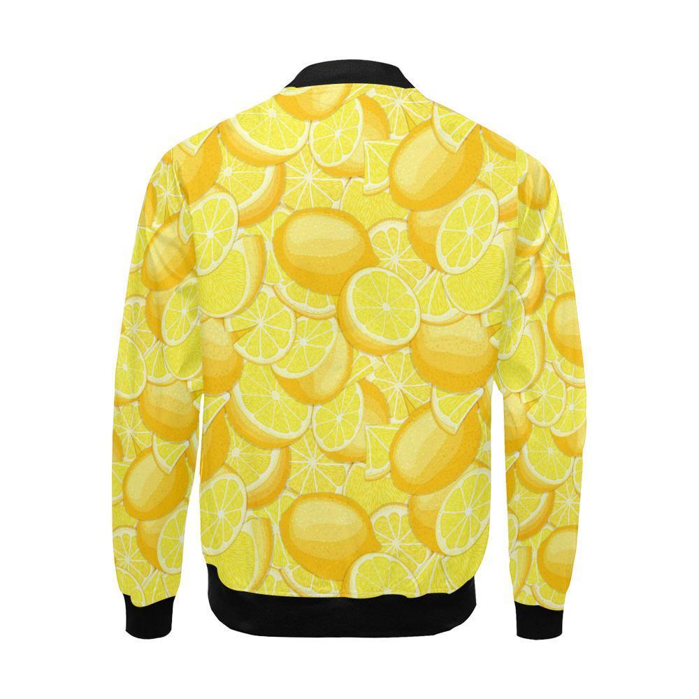 Slice Lemon Pattern Print Men's Bomber Jacket-grizzshop