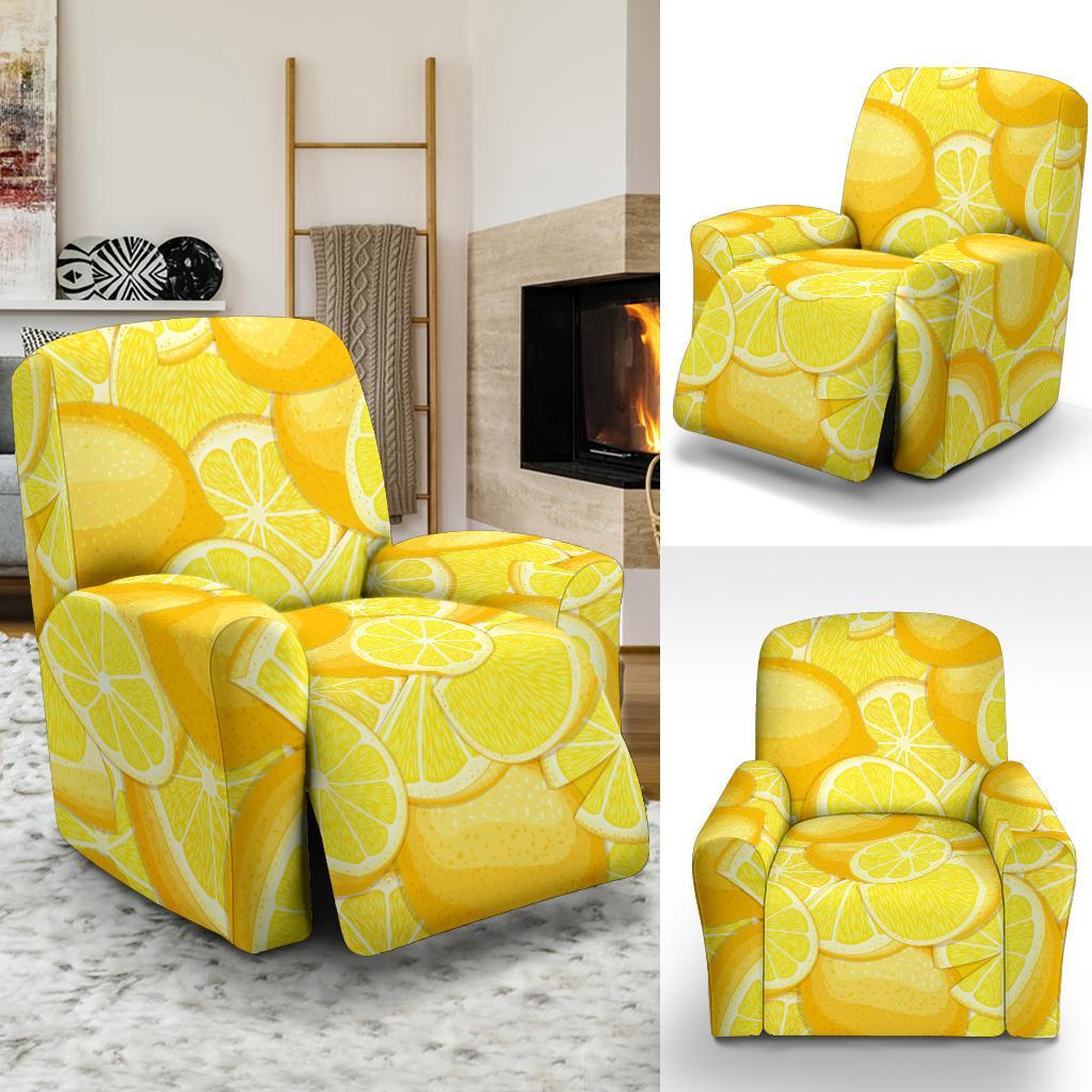 Slice Lemon Pattern Print Recliner Cover-grizzshop