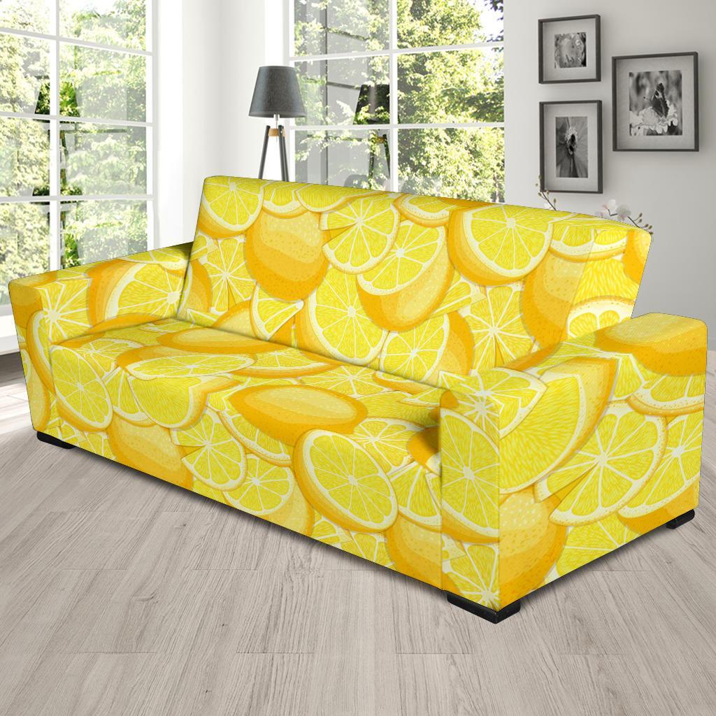 Slice Lemon Pattern Print Sofa Covers-grizzshop