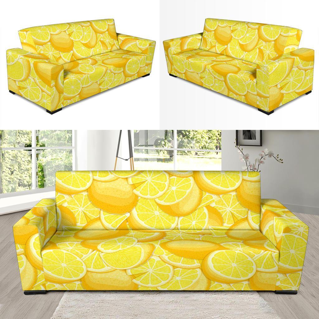 Slice Lemon Pattern Print Sofa Covers-grizzshop