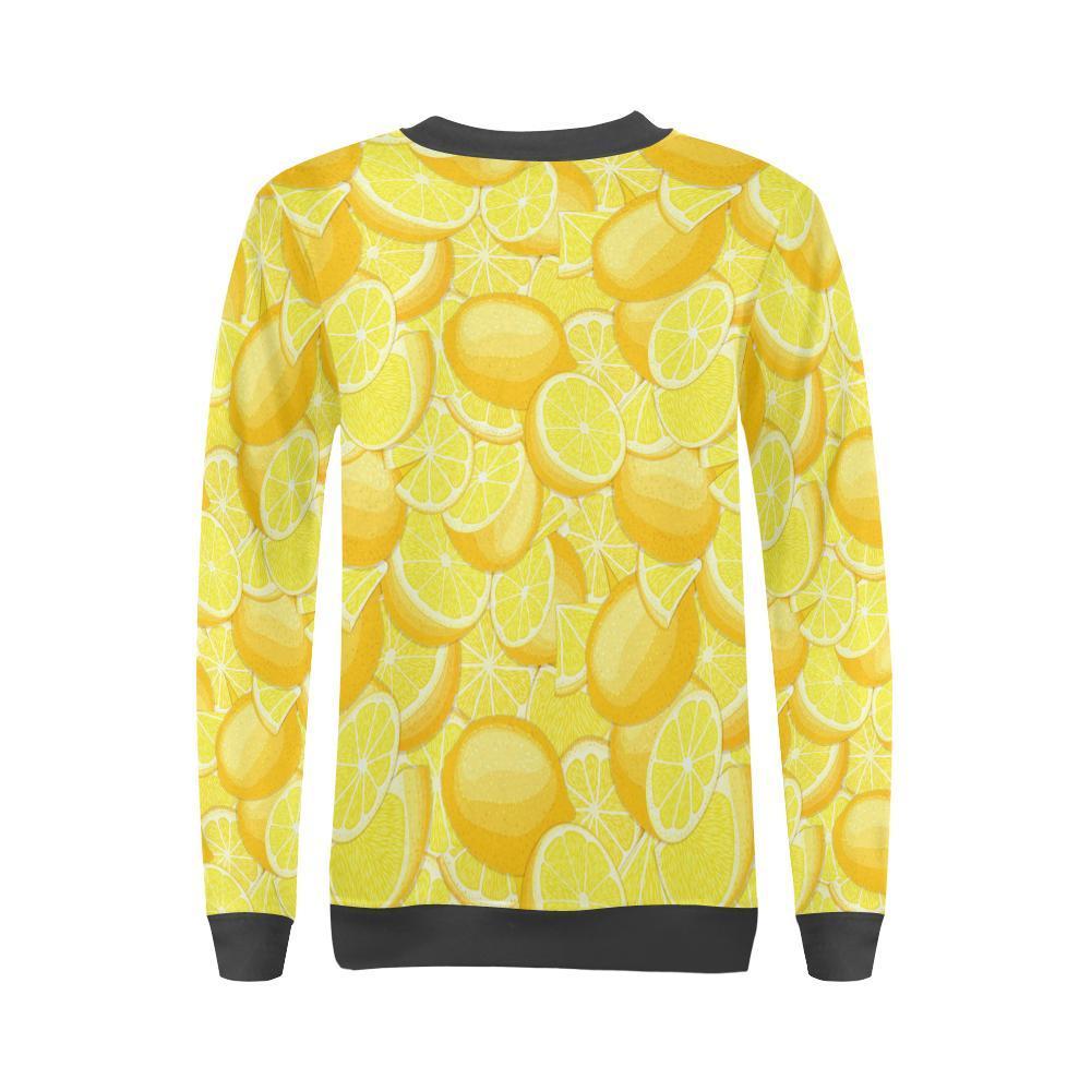 Slice Lemon Pattern Print Women's Sweatshirt-grizzshop