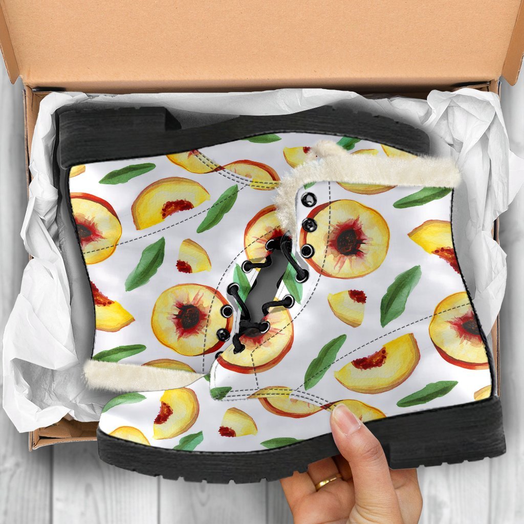 Slice Peach Pattern Print Comfy Winter Boots-grizzshop