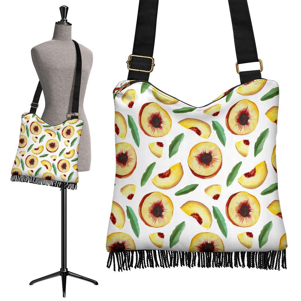 Slice Peach Pattern Print Crossbody Bags-grizzshop