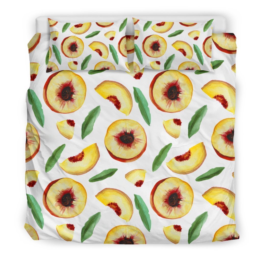 Slice Peach Pattern Print Duvet Cover Bedding Set-grizzshop