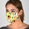 Slice Peach Pattern Print Face Mask-grizzshop