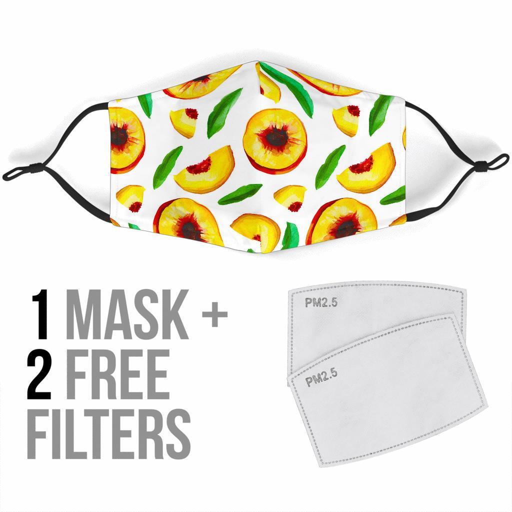 Slice Peach Pattern Print Face Mask-grizzshop