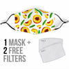 Slice Peach Pattern Print Face Mask-grizzshop