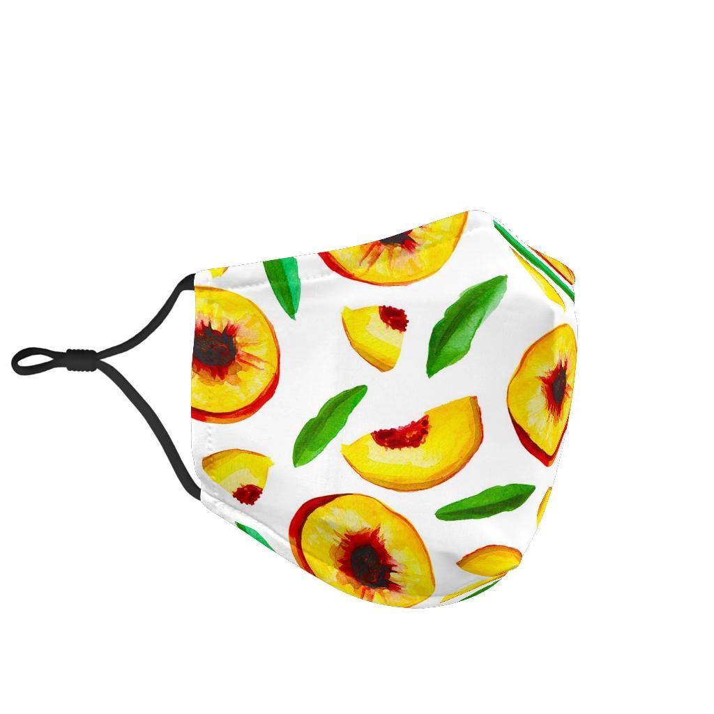 Slice Peach Pattern Print Face Mask-grizzshop