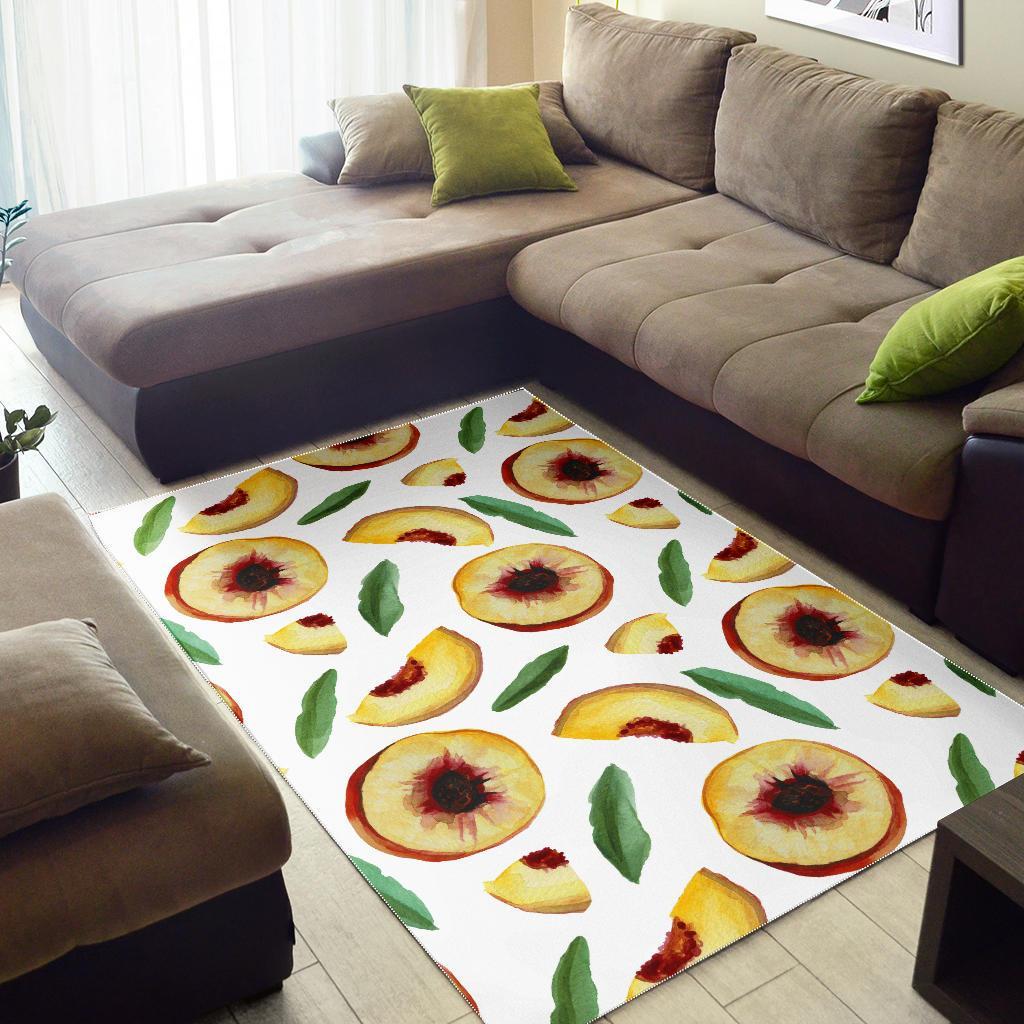 Slice Peach Pattern Print Floor Mat-grizzshop