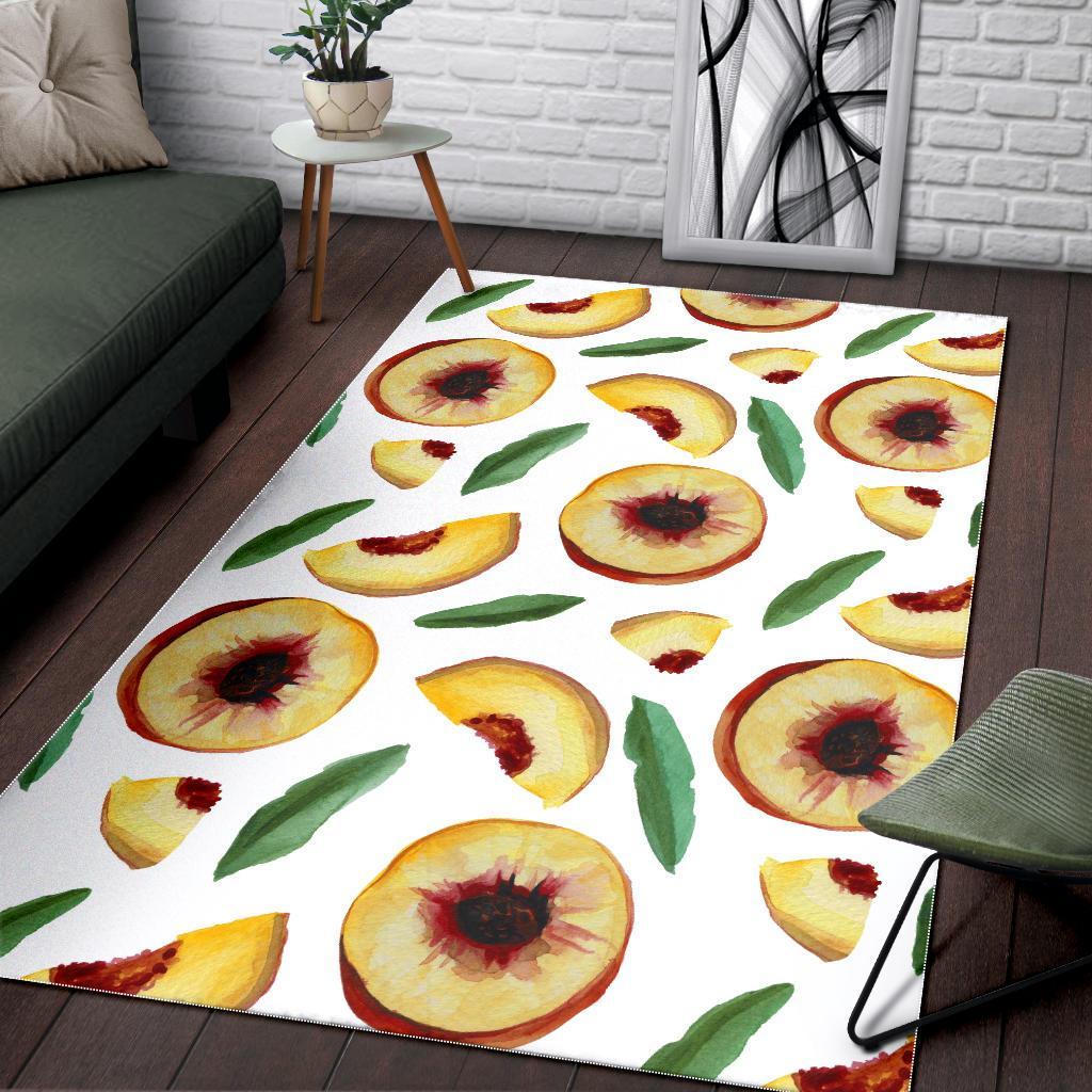 Slice Peach Pattern Print Floor Mat-grizzshop