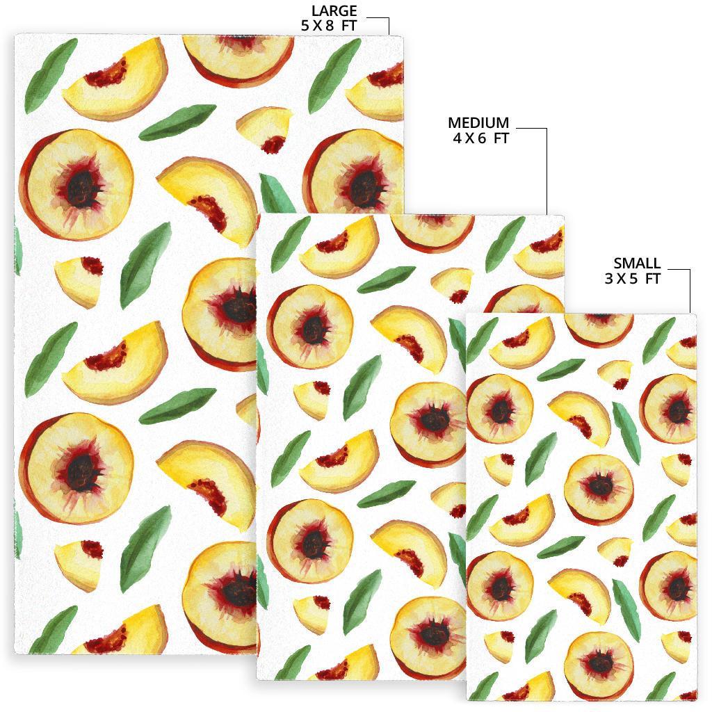 Slice Peach Pattern Print Floor Mat-grizzshop