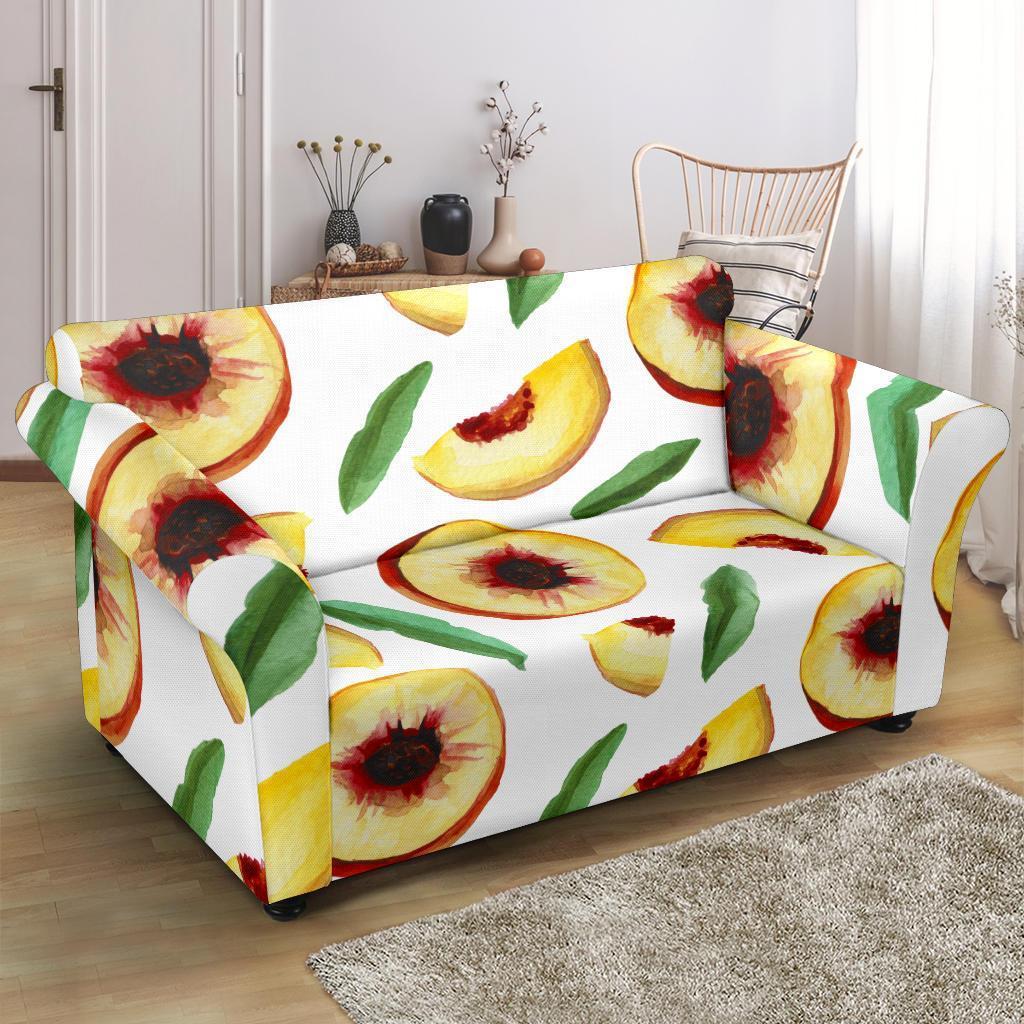 Slice Peach Pattern Print Loveseat Cover-grizzshop