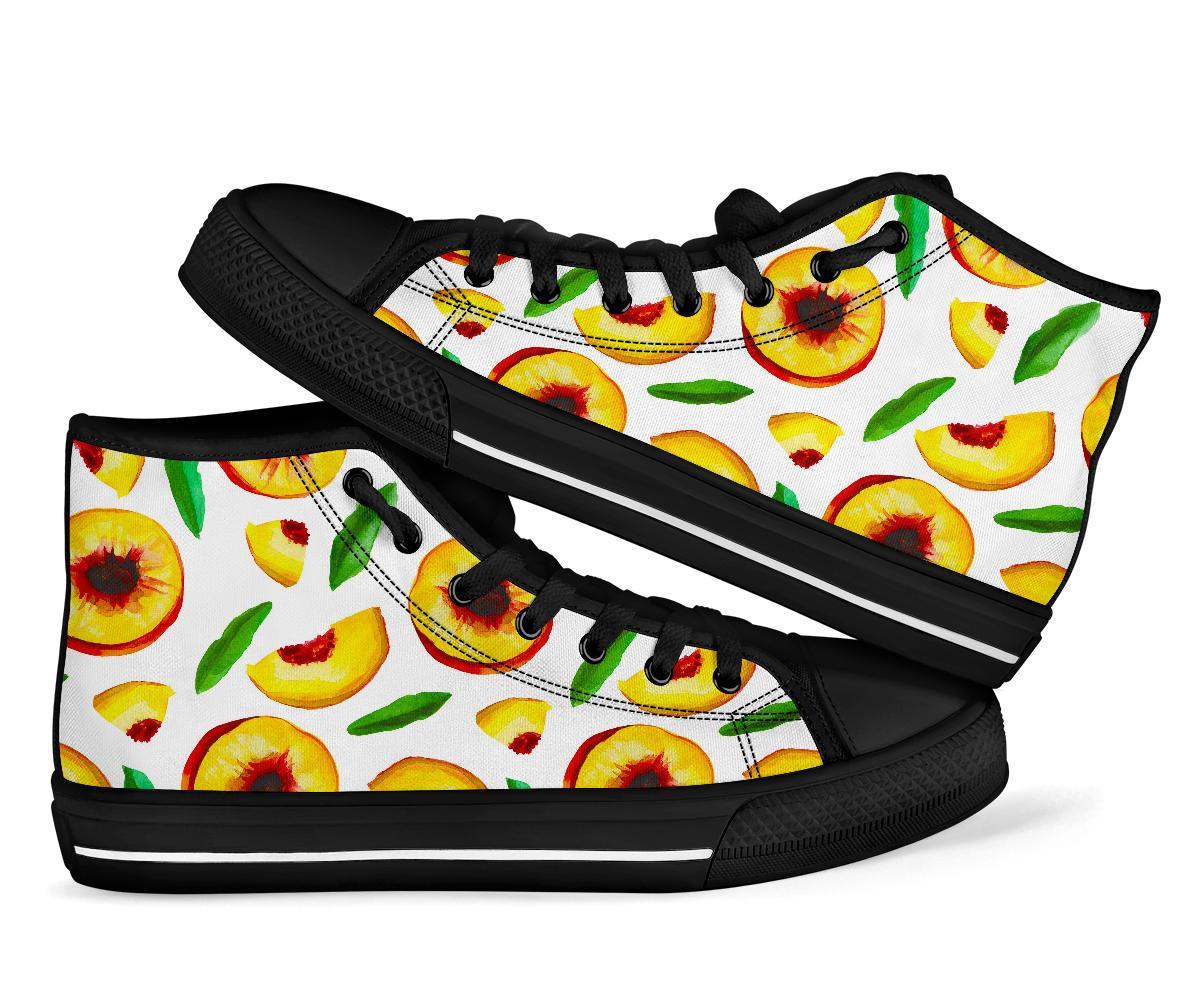 Slice Peach Pattern Print Men Women's High Top Shoes-grizzshop