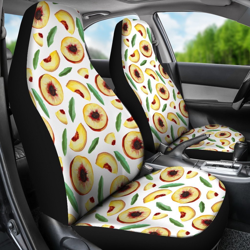 Slice Peach Pattern Print Universal Fit Car Seat Cover-grizzshop