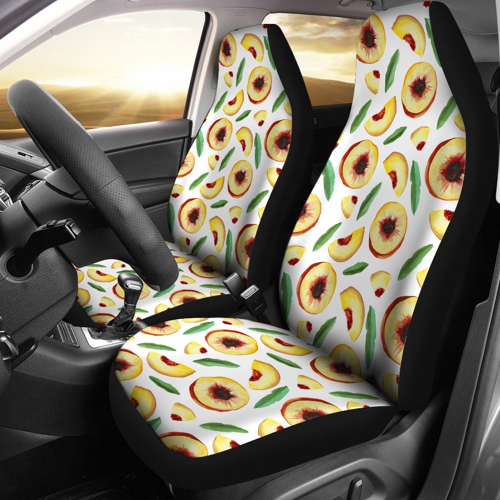 Slice Peach Pattern Print Universal Fit Car Seat Cover-grizzshop