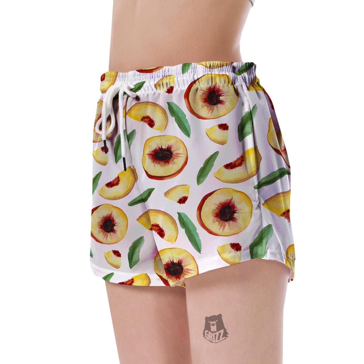 Slice Peach Pattern Print Women's Shorts-grizzshop
