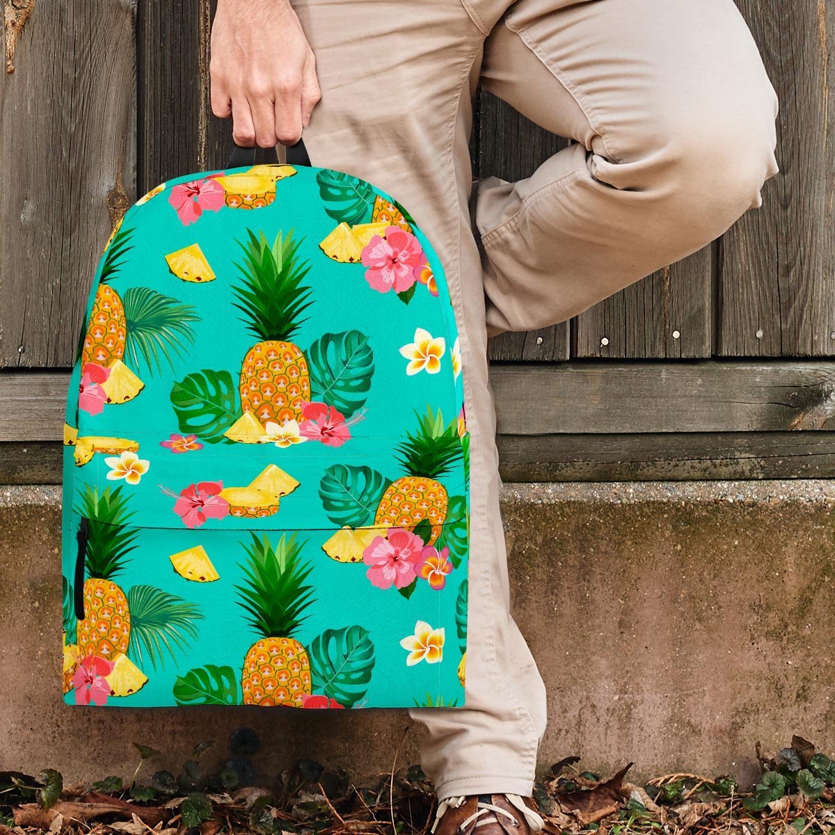 Slice Tropical Pineapple Print Backpack-grizzshop