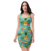 Slice Tropical Pineapple Print Bodycon Dress-grizzshop