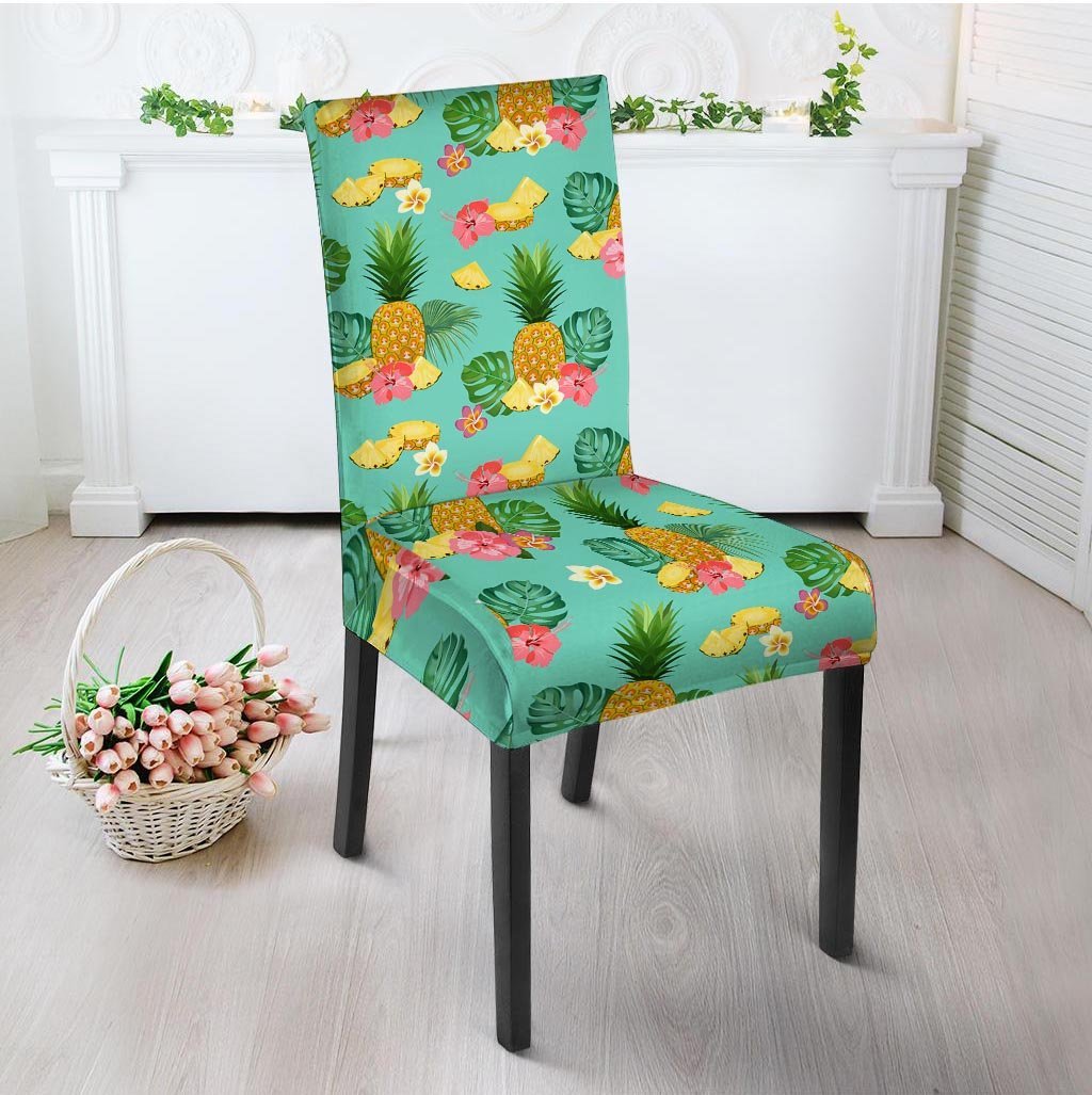 Slice Tropical Pineapple Print Chair Cover-grizzshop