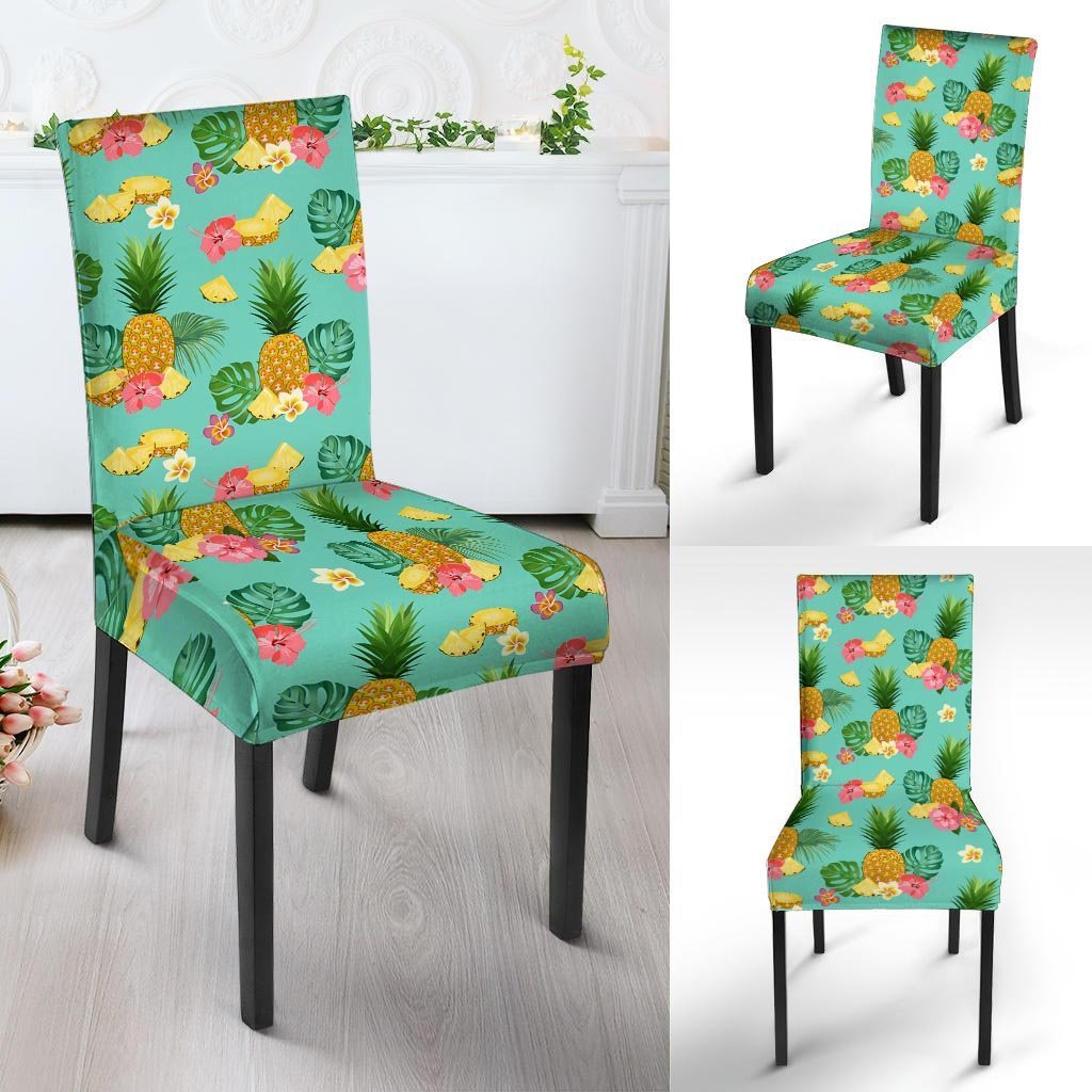Slice Tropical Pineapple Print Chair Cover-grizzshop