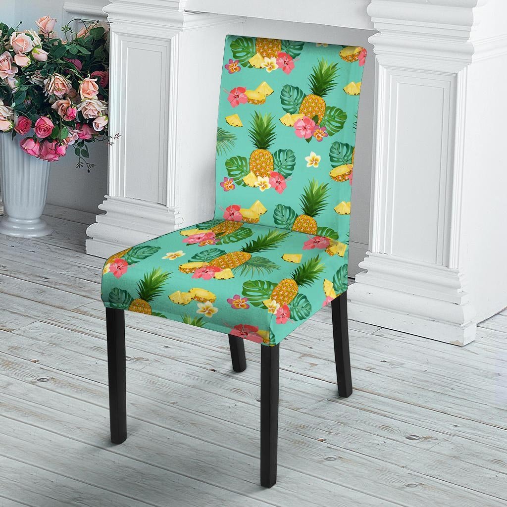 Slice Tropical Pineapple Print Chair Cover-grizzshop