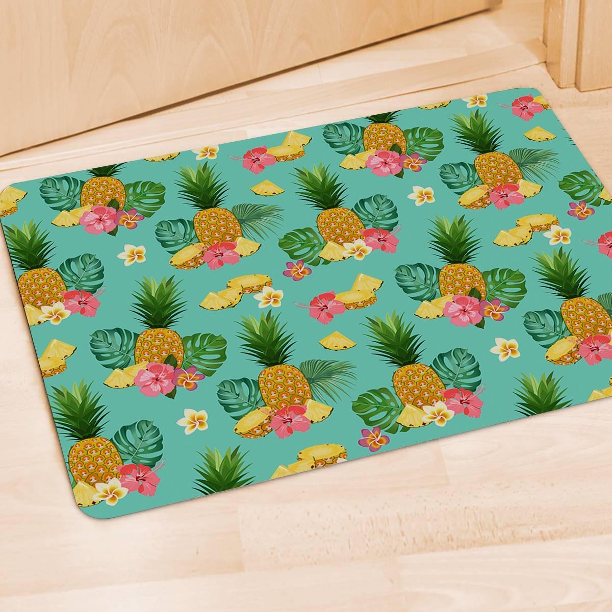 Slice Tropical Pineapple Print Door Mat-grizzshop