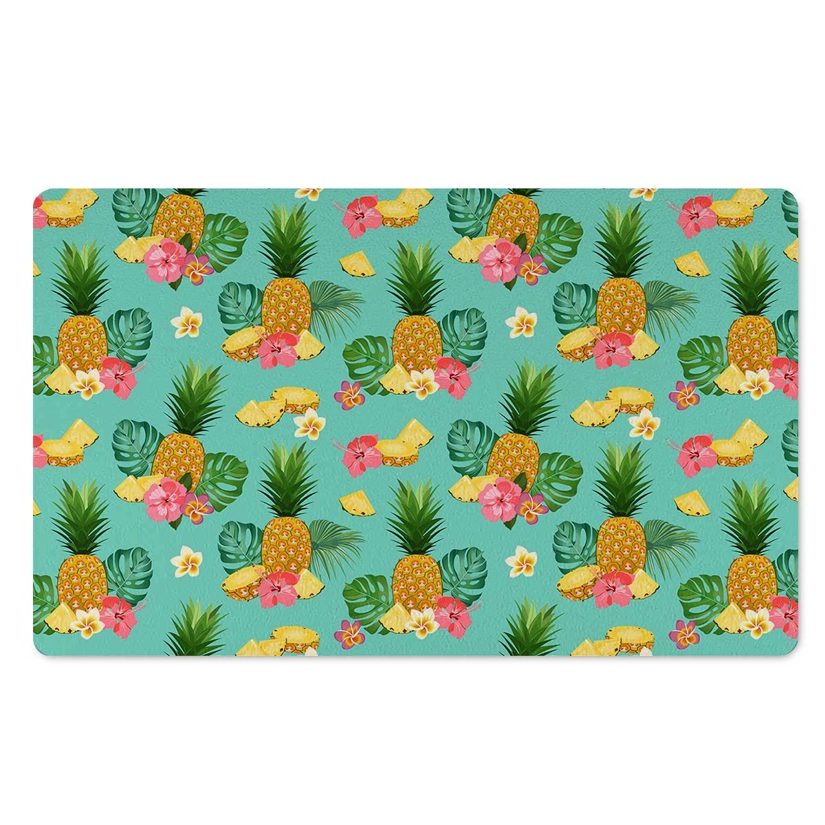 Slice Tropical Pineapple Print Door Mat-grizzshop