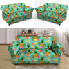 Slice Tropical Pineapple Print Loveseat Cover-grizzshop