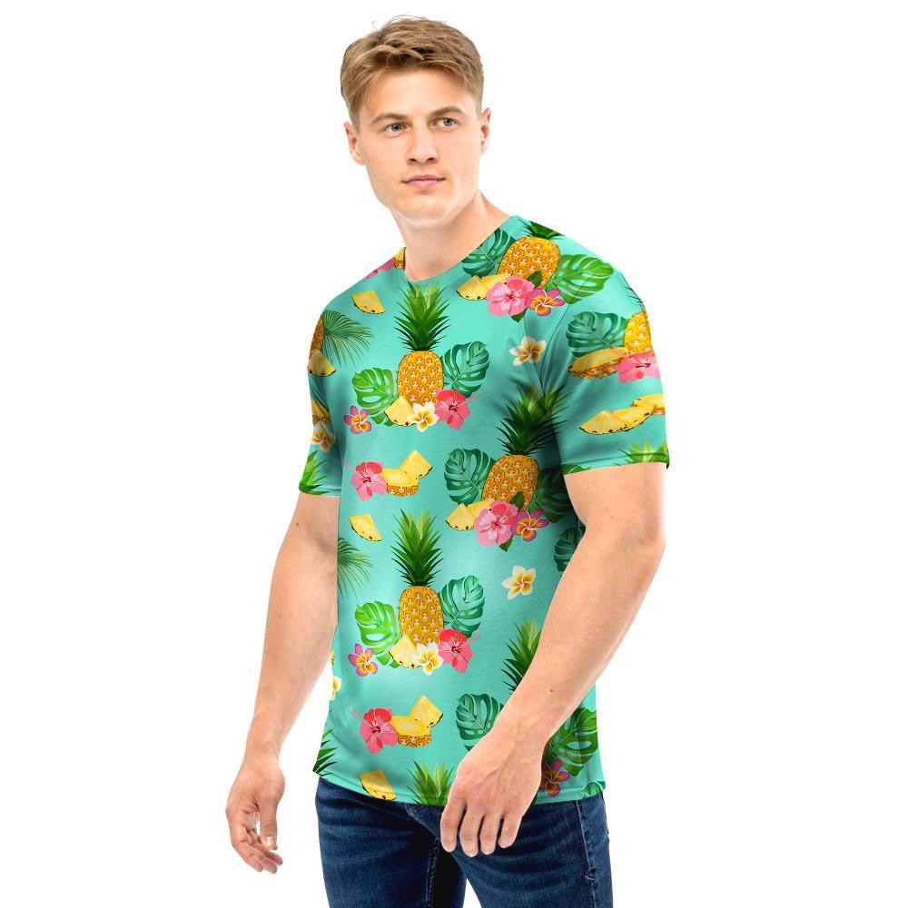 Slice Tropical Pineapple Print Men T Shirt-grizzshop