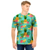 Slice Tropical Pineapple Print Men T Shirt-grizzshop