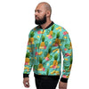 Slice Tropical Pineapple Print Men's Bomber Jacket-grizzshop