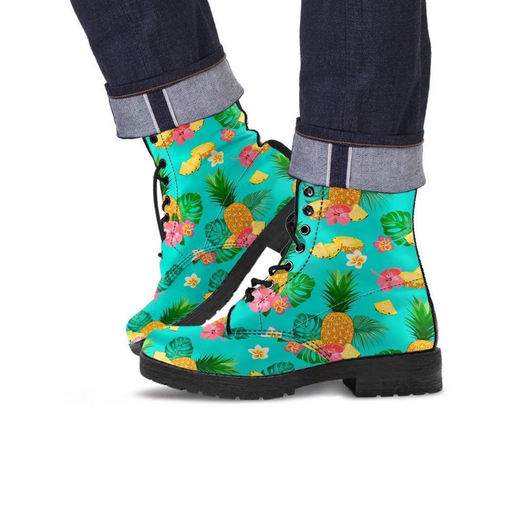 Slice Tropical Pineapple Print Men's Boots-grizzshop