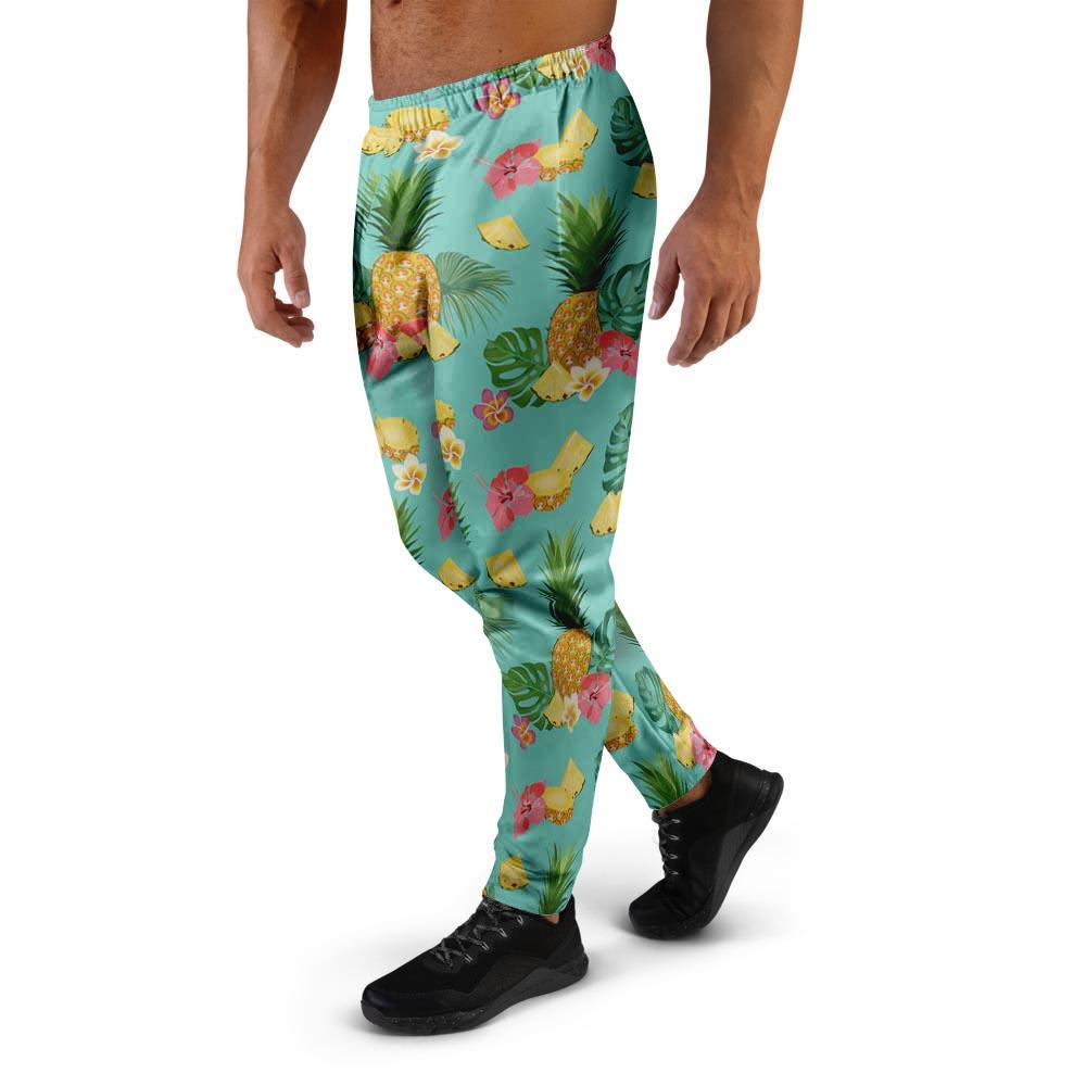 Slice Tropical Pineapple Print Men's Joggers-grizzshop